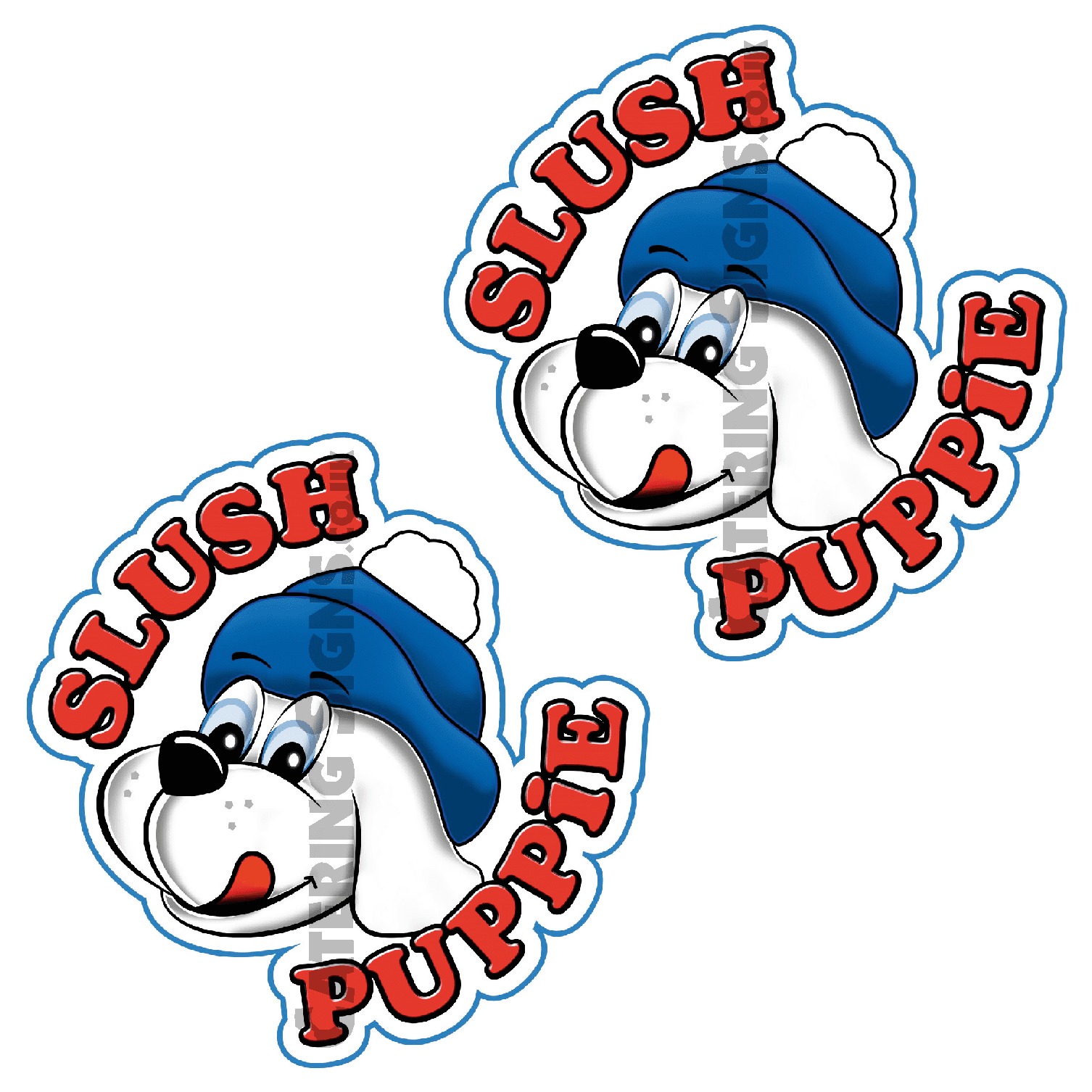 2x Slush Puppie Stickers - Catering Signs UK