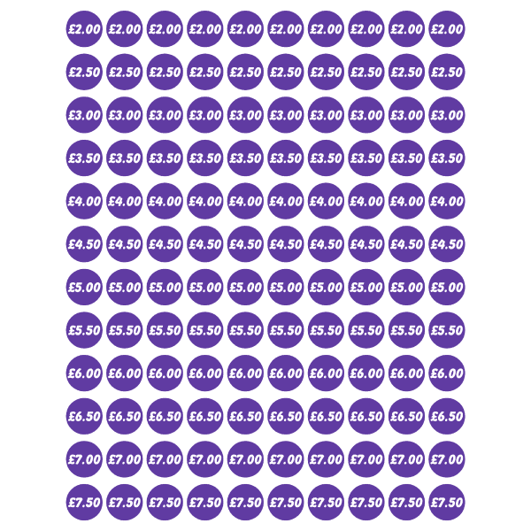 Purple Price Stickers