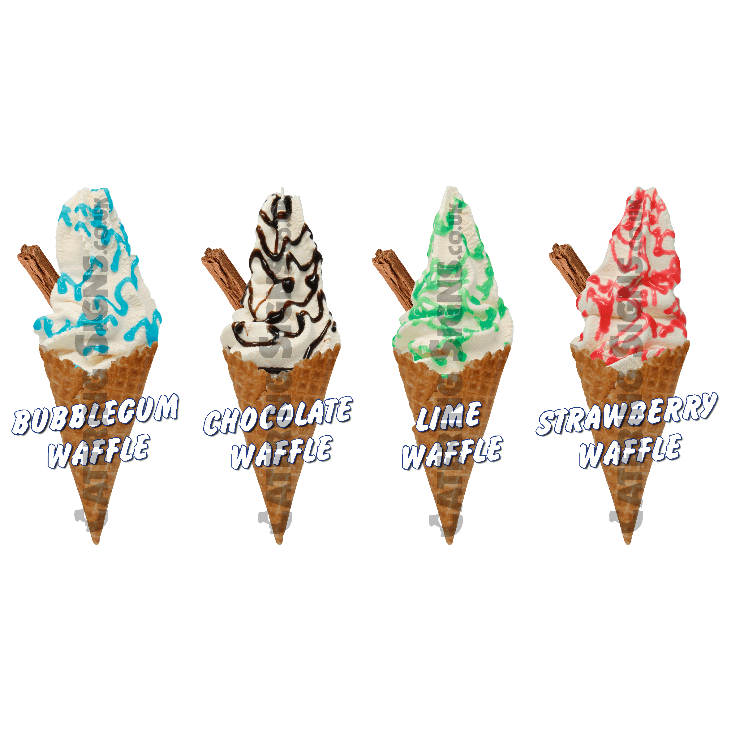 Set of 4 Waffle Cones - Catering Signs UK